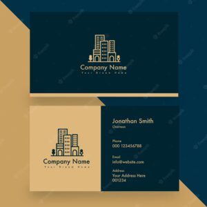 Modern green house vertical business card design