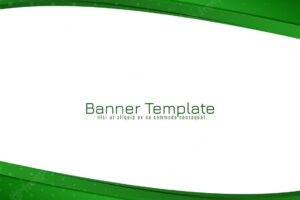 Modern green wave style banner template design