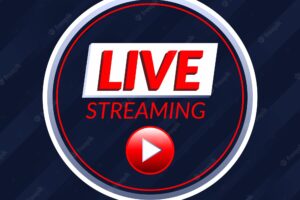 Modern live streaming icon with flat design