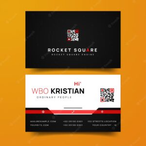Modern stylish black red business card template