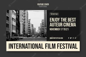 Monochrome film festival youtube cover template