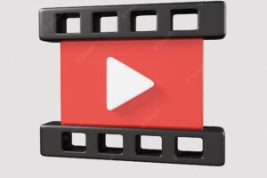 Movie, play video isolated. video, streaming and multimedia icon. cute minimal style. 3d render