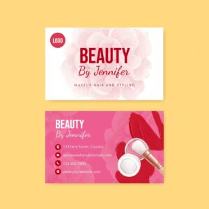 Name card template with skin care beauty conceptwatercolor stylexa