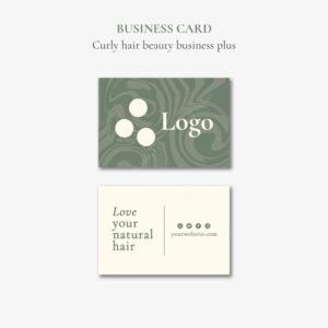 Natural hair and haircare horizontal business card template