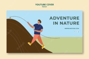 Nature exploration and outdoors adventure youtube cover template