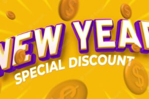 New year editable special discount text 3d style effect