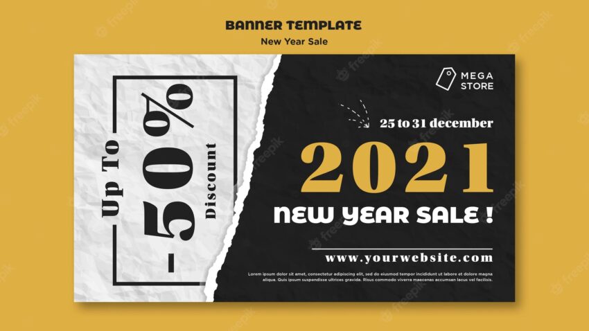 New year sale banner template