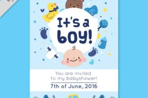 Nice baby shower card with lovely accessories