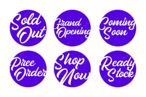 Online shop sticker design concept