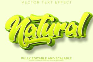 Organic natural text effect editable green and nature text style
