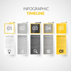 Paper timeline infographics