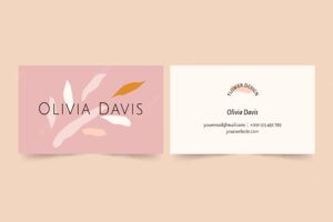 Pastel-colored stains abstract business card template