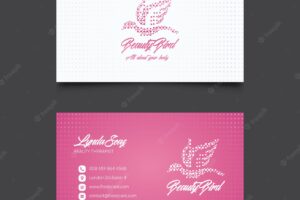 Pink business card for beauty salon