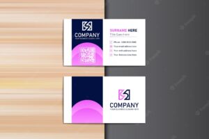 Pink gradient clean flat business card design