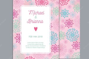 Pink wedding invitation concept