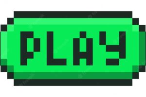 Pixel play button vector illustration