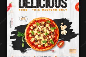 Pizza food social media banner post template