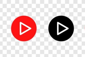 Play button icons set of symbol on a transparent background video audio player vector illustration