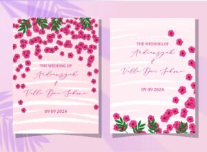 Premium vector elegant floral watercolor wedding invitation design
