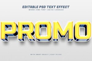 Promo 3d yellow text effect editable