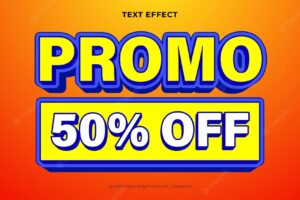 Promo text effect, editable text effect