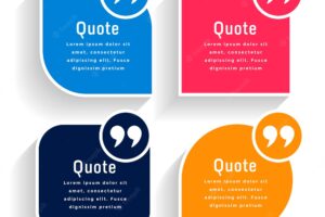 Quotes text bubbles in various geometric shapes