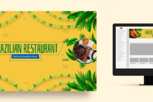 Realistic brazilian restaurant youtube channel art