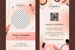Realistic makeup artist id card template