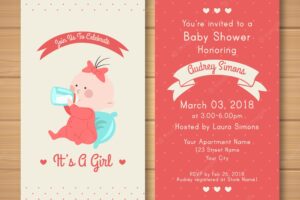 Red baby shower card