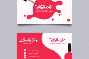 Red business card for beauty salon