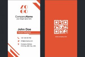 Red business card template