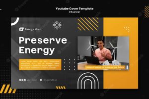 Renewable and clean energy youtube cover template
