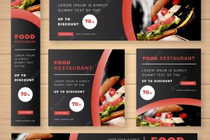 Restaurant banners with food photography
