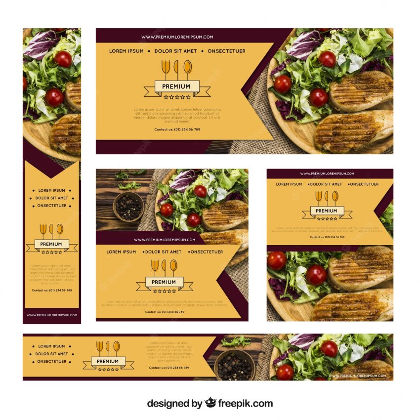 Restaurante banners with food photography