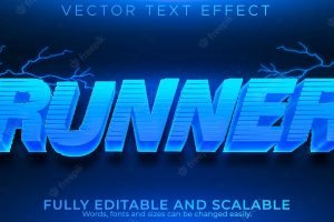 Runner text effect, editable speed and race text style