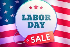 Sale background with american labor day banner