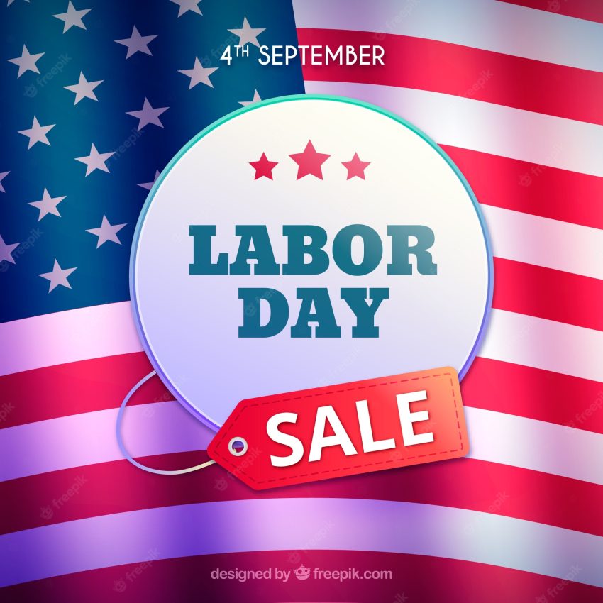 Sale background with american labor day banner