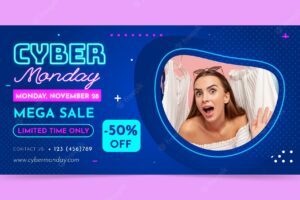 Sale banner template for cyber monday