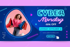 Sale banner template for cyber monday