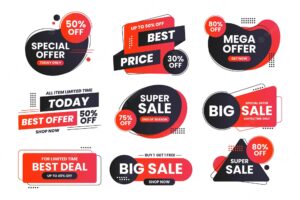 Sale label set with discount