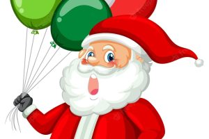 Santa claus holding balloons