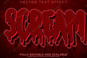 Scream editable text effect dead and scary text style