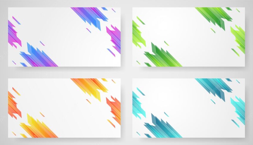 Set of abstract figures on a white background