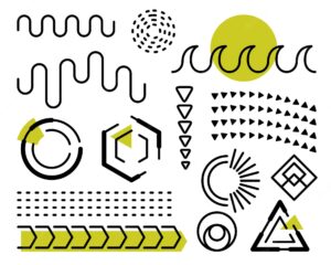 Set of abstract geometric elements design vector