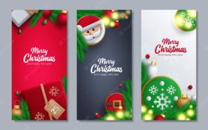 Set of christmas banners