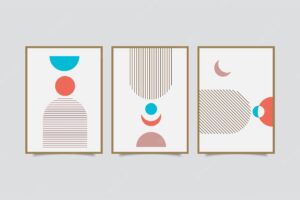 Set of minimlist geometric art collection