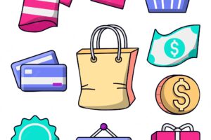 Set of object element for shopping concept