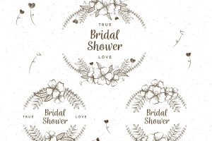 Set of three vintage floral frames for bridal shower