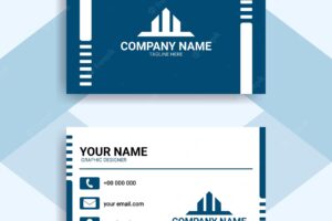 Simple blue business card template