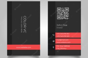 Simple red vertical business card